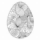 Pasqua Uova Ornamentali Libro Mano Disegnate Adulto Ornamental Zentangle Ovetti Libera sketch template