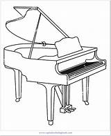 Piano Grand Coloring Vector Pages Dot Preview sketch template
