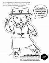 Juliette Low Coloring Girl Pages Gordon Scout Scouts Brownie Juliet Activities Daisy Flat Badge Way Birthday Gnomeo Printable Crafts Print sketch template