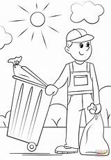 Garbage Collector Coloring Pages Printable Community Drawing Helpers Supercoloring People sketch template