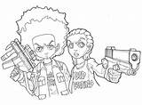 Boondocks Characters Threat Sketch sketch template
