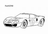 Ford Coloring Car Super Gt40 Printable Pages Gt Cool 4kids Cars Applique sketch template