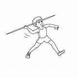 Javelin Javalin Athlete Trowing Sport sketch template