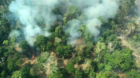 amazon forest fires massive damage visible  airplane cnn