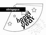 Year Hat Happy Template Coloring sketch template