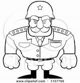 General Strong Cartoon Clipart Vector Coloring Sergeant Drill Cory Thoman Man Outlined Illustration Muscular Shouting Brute Royalty Military Helmet Clipartof sketch template