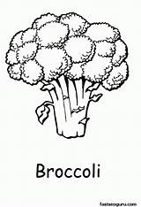Clipart Broccoli Coloring Library Brocolli Vegetables sketch template
