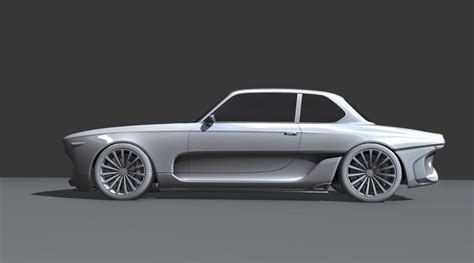 bmw  modern tribute rendered  widebody kit side exhausts crazy