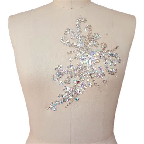pure handmade crystal patches sew on ab color rhinestones