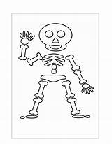 Skeleton Coloring Pages Drawing Kids Simple Body Colouring Printable Parts Easy Preschool Halloween Print Drawings Cut Activity Template Basic Kid sketch template