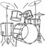 Musique Instruments Objets Drums Batterie Colorier Ko sketch template