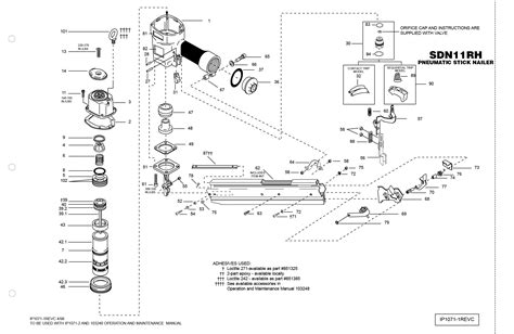 bostitch sdnrh  degree full  head stan tech framing nailer model schematic parts