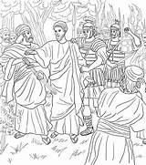 Gethsemane Arrested Judas Wird Praying Supercoloring Pilate Verhaftet Erwachsene Story Pontius Besuchen sketch template