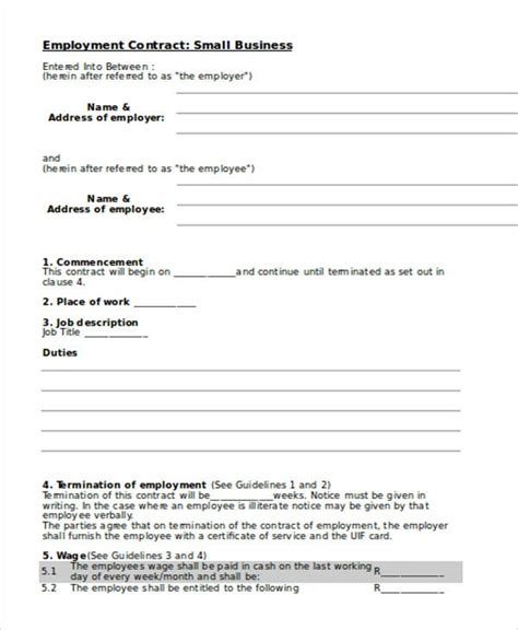 business contract templates word pages