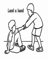 Helping Others Coloring Pages Lend Hand Drawing Other Kids Children People Drawings Sheets School Jesus Printable Kindergarten Getdrawings sketch template