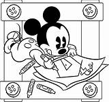 Mickey Mouse Baby Coloring Minnie Pages sketch template