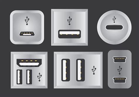 usb port vector icons  vector art  vecteezy