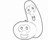 Larry Cucumber Coloring Veggietales Pages Drawing Template Getdrawings sketch template