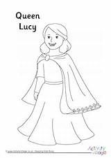 Colouring Narnia Lucy Queen Pages Kings Queens Colour sketch template