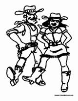 Cowboy Western Dancing Cowgirl Coloring Pages Couple Colormegood People sketch template