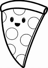 Coloring Pages Cute Pizza Colouring Very Printable Easy Sheets Print Kawaii Visit Drawings sketch template