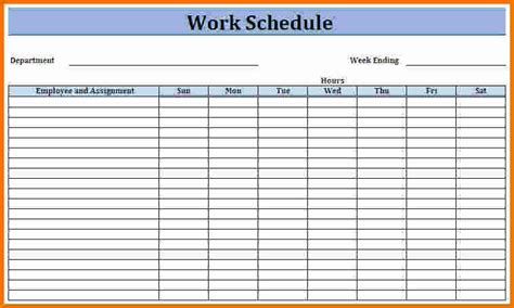 weekly work schedule template schedule template work schedule work