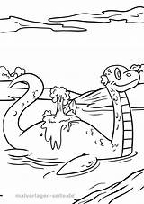 Nessie Ness Loch Ausmalbilder Malvorlage Malvorlagen Fabelwesen Großformat Grafik sketch template