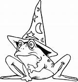 Coloring Pages Fantasy Wizard Frog Kids Color Wizards Cute Cliparts Clipart Hats Hat Book Printable Sheet Print Library Gif Ages sketch template