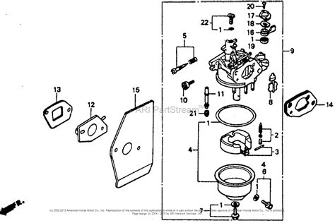 honda hr sxa lawn mower jpn vin macr  parts diagram  carburetor