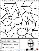 Music Coloring Pages Worksheets Sheets Note Color Activities Kids Piano Theory Notes Elementary Lessons Rests Teacherspayteachers Choose Board Games Classroom sketch template