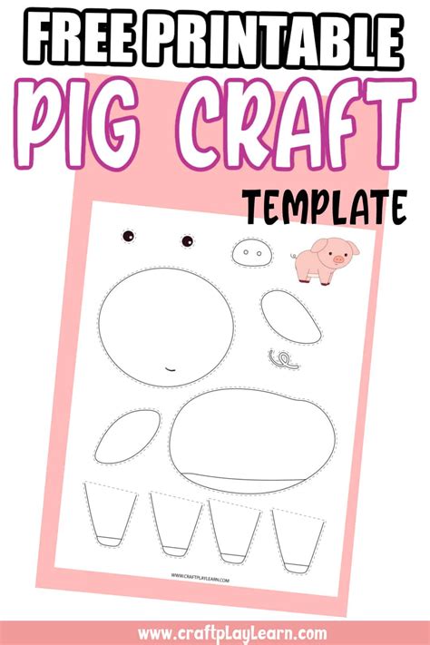 delightful pig template printable  kids craft play learn