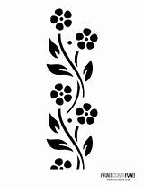 Stencil Flower Designs Print Cut Craft Printing Projects Color sketch template