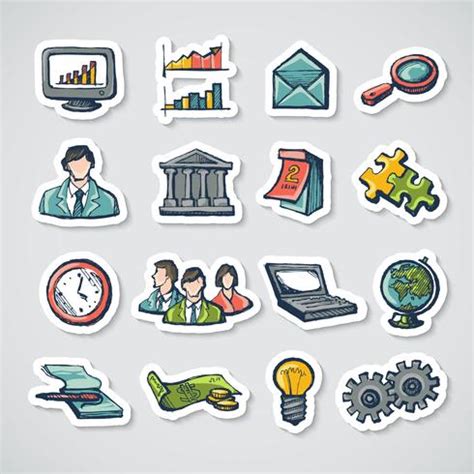 business stickers set  vector art  vecteezy