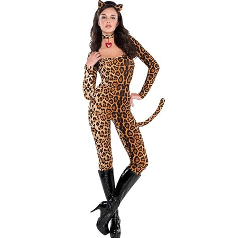 leopard catsuit halloween costume for women standard with accessories