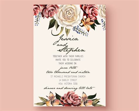 wedding invitation template lunch