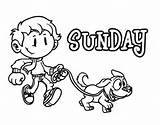 Sunday Coloring Monday Coloringcrew Days Week sketch template