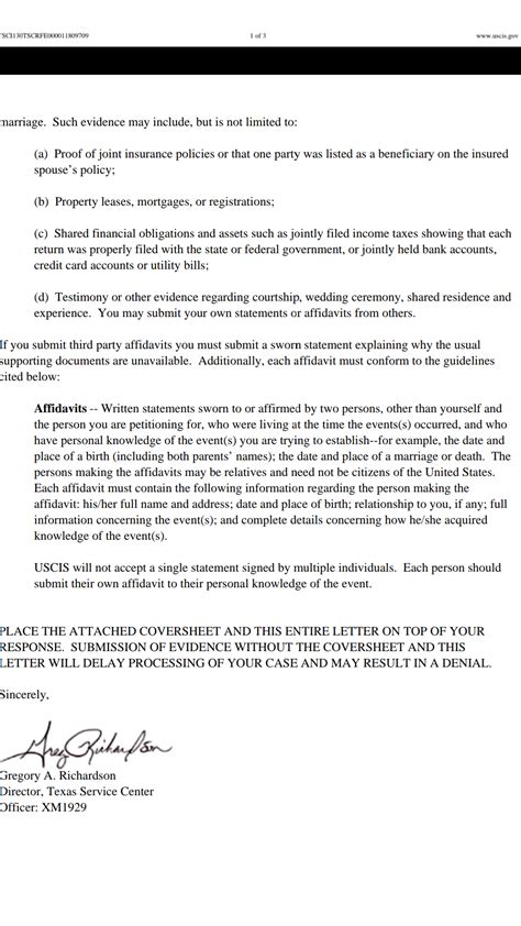 affidavit  bona fide marriage template