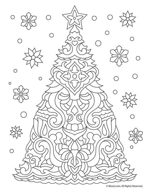 adult christmas coloring pages printable tre