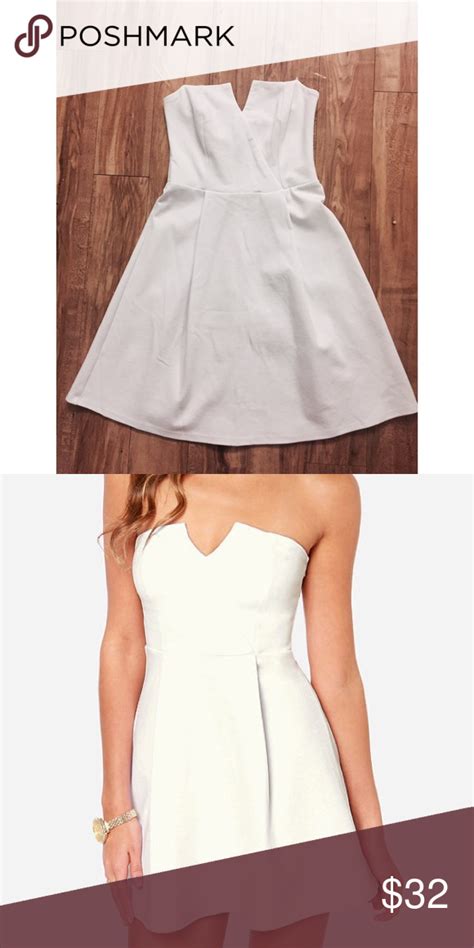 Lulu S White Strapless Dress Dresses White Strapless