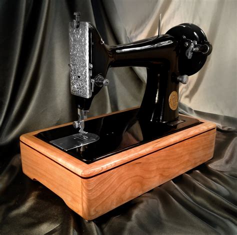 classic cherry sewing machine wood base  singer