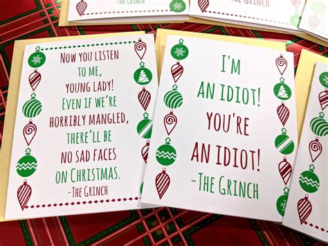 printable grinch christmas cards funny christmas cards diy etsy