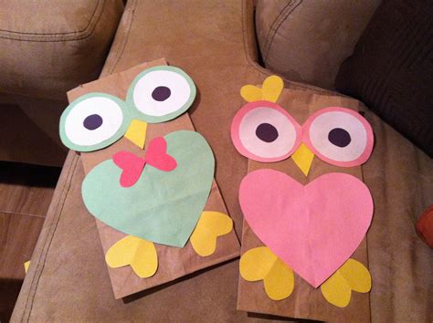 owl valentines bags preschool valentines day crafts pinterest