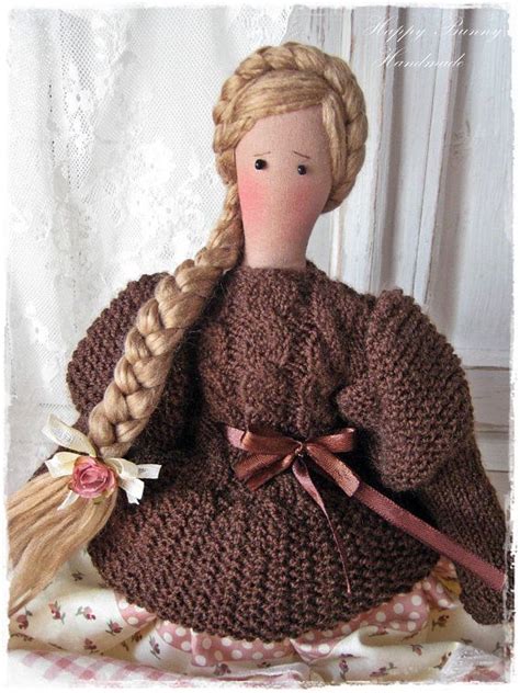 tilda doll tilda doll with long braid hair primitive doll handmade