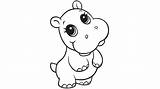 Hippo Coloring Pages Baby Cute Hippopotamus Printable Hippos Clipart Animals Animal Color Colour Kids Sheets Cliparts Clip Zoo Webstockreview Mother sketch template