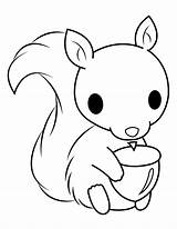 Coloring Squirrel Acorn Baby Pages Printable sketch template