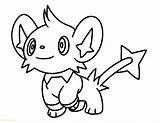 Shinx Coloring Pages Smiling Pokemon Printable Categories Cartoon sketch template