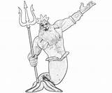 King Triton Funny Coloring sketch template