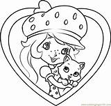 Shortcake Cat Coloring Custard Strawberry Pages Kids Coloringpages101 Dot sketch template