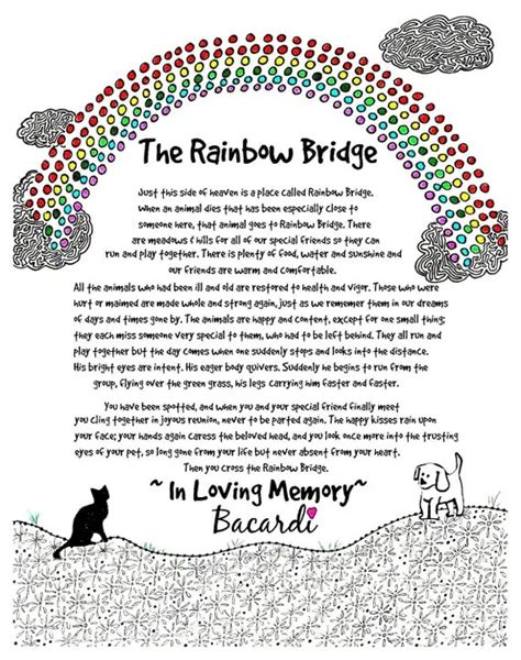 rainbow bridge poem  printable version rainbow bridge