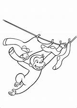 Coloring Pages George Curious Clothesline sketch template